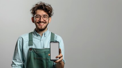 The man holding a phone