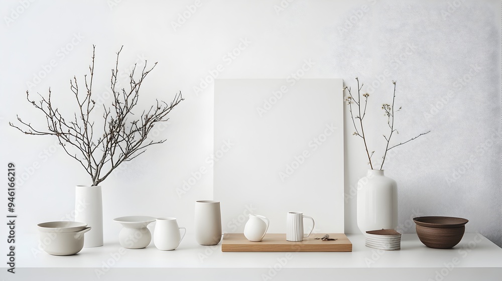 Poster assortment of everyday household objects neatly displayed on a crisp white canvas
