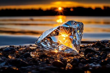 Diamond reflecting the first light of day, captured in a photo that symbolizes new beginnings and endless possibilities