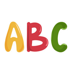 abc alphabet with rainbow colors, back to school clipart element