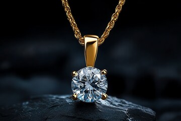 Diamond set in a minimalistic pendant, depicted in an artwork that emphasizes simplicity and understated elegance