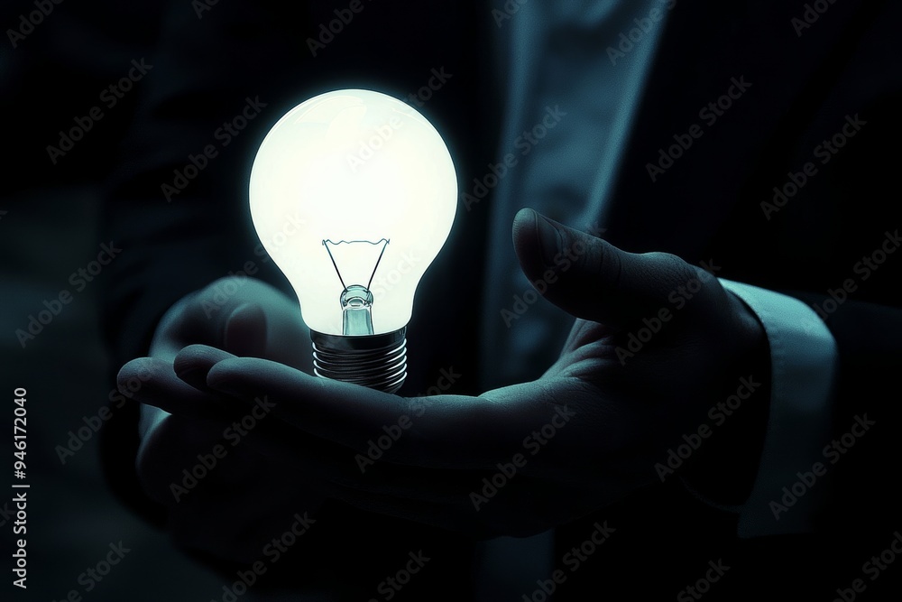 Poster the lines on the outside of the light bulb are connected in a circle