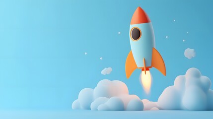 Imaginative Journey to the Stars: A Whimsical Rocket Launch into a Dreamy Sky of Possibilities