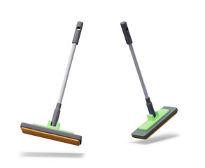 Modern mop in realistic style. Vector model in different positions