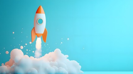 Imaginative Journey to the Stars: A Whimsical Rocket Launch into a Dreamy Sky of Possibilities