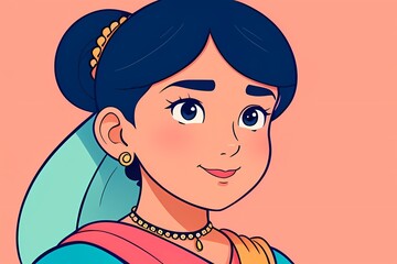 beautiful girl portrait vector generative ai