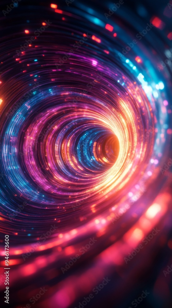 Aufkleber abstract swirling vortex of light particles creating a tunnel effect
