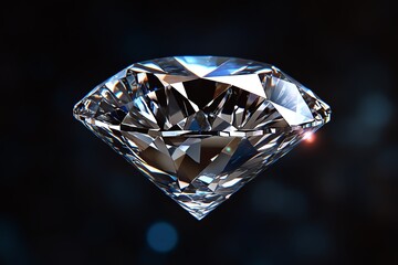 Diamond shining brilliantly against a dark background, depicted in an artwork that emphasizes its luminosity and sparkle