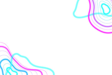 Pink and blue neon abstract border design element