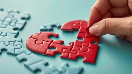 The Hand Assembling Heart Puzzle