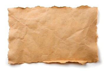 Obraz premium piece of brown paper on white background