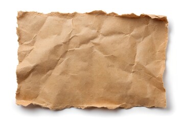 piece of brown paper on white background