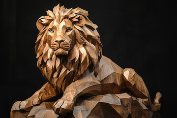 Fototapeta premium Wooden Lion