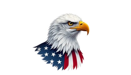 Obraz premium Patriotic Bald Eagle Wrapped in American Flag a Symbol of Freedom, liberty and National Pride