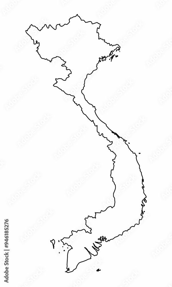 Sticker Vietnam outline map