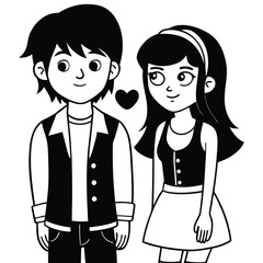 Boy and Girl Couple love Vector, Valentines Dya Special png illustration  