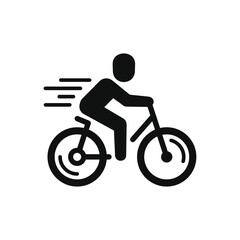Man on Bicycle Icon on White Background. Vector