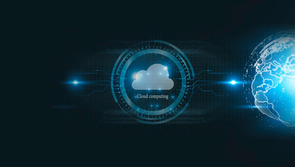 JCloud computing technology background, Global network digital Ai tech systems exchange of information business on Internet telecommunication, storage big data center, future infrastructure