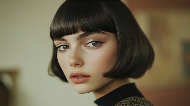 A classic French crop with a blunt fringe, perfect for a contemporary and stylish appearance