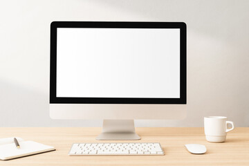 Desktop  mockup png transparent, digital device, minimal workspace