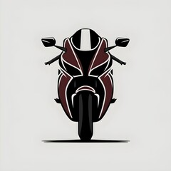 A sleek and modern 2D illustration of a motorcycle in a minimalist style, featuring a black and maroon color scheme