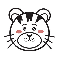 Kawaii Tiger Doodle