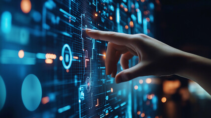 IT Information Technology Concept on Touchscreen