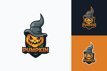 Pumpkin mascot logo design vector
