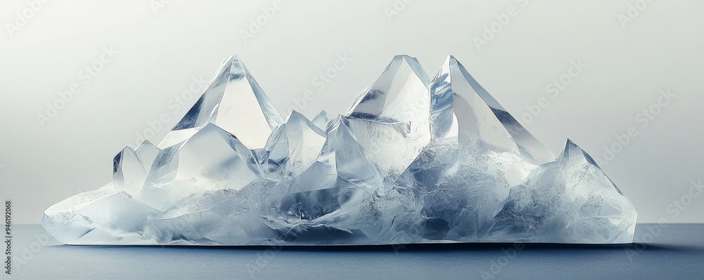 Aufkleber iceberg of sharp transparent ice shards forming jagged peaks
