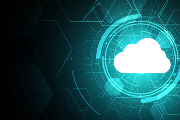 Modern cloud technology futuristic, online storage, work from home	
