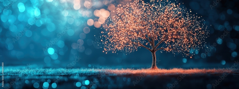 Aufkleber technological tree with roots in traditional tools and branches leading to advanced ai, iot, and clo