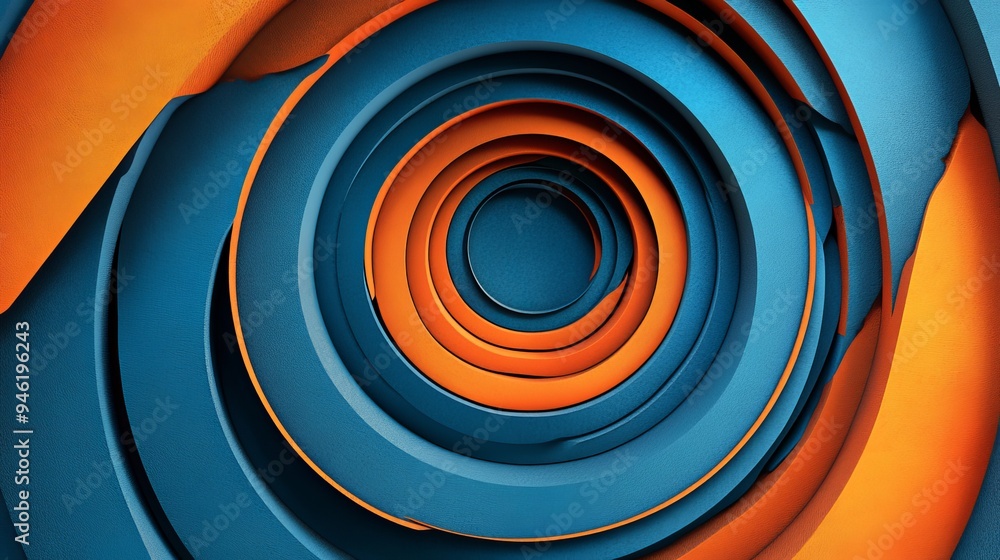 Poster abstract background with concentric circles forming tunnel