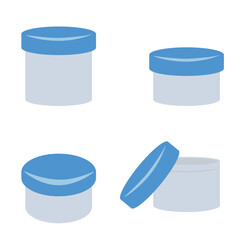 シンプルな複数の軟膏容器のイラスト
