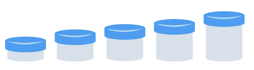 シンプルな複数の軟膏容器のイラスト