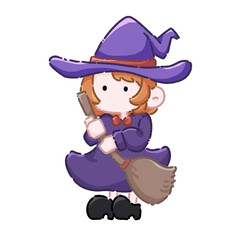 ほうきを持った魔女
