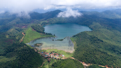 Nong Far Lake at Attapeu, Laos
Nong Fa Lake or Nongphatom Lake ('Blue Lake') is a volcanic crater lake in the mountains of Sanxay District, Attapeu Province, southeastern Laos, in the Dong Ampham Nati