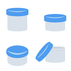 シンプルな複数の軟膏容器のイラスト