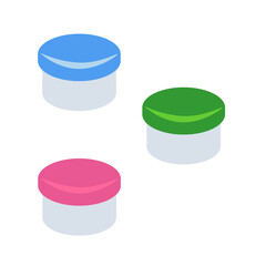 シンプルな複数の軟膏容器のイラスト