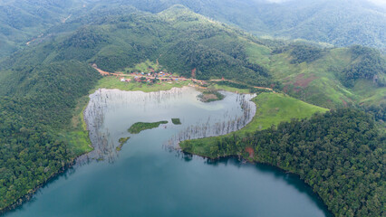 Nong Far Lake at Attapeu, Laos
Nong Fa Lake or Nongphatom Lake ('Blue Lake') is a volcanic crater lake in the mountains of Sanxay District, Attapeu Province, southeastern Laos, in the Dong Ampham Nati