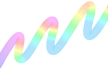 Fototapeta premium Abstract Pastel Rainbow Gradient Wave Line PNG