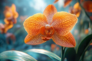 Plakat A vibrant orchid in full bloom, with intricate patterns on its petals