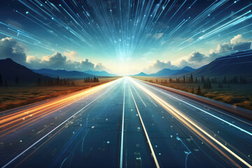 generated illustration of  internet technology concept, high speed data transfer.