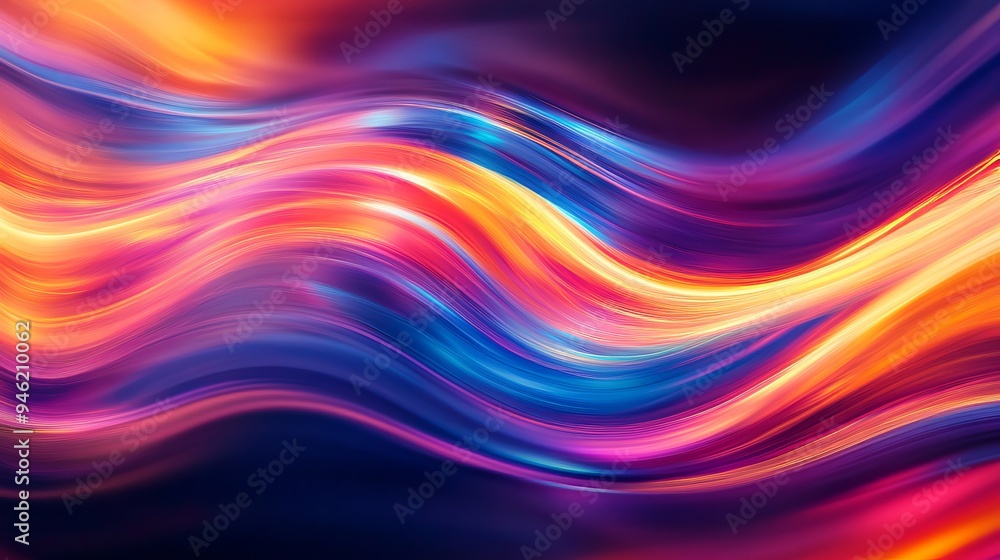 Poster abstract colorful waves background flowing in motion