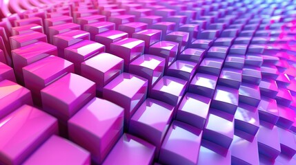 Naklejka premium abstract backgrounds, Geometric abstract purple background. Futuristic cube shape 3d rendering wallpaper.