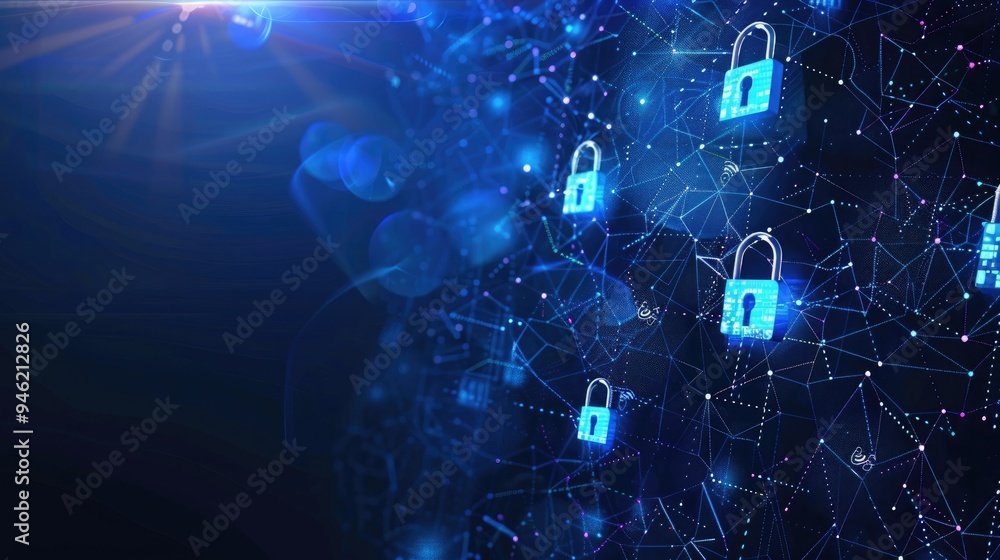 Poster cyber security background vector
