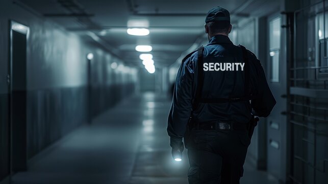 The security guard on patrol