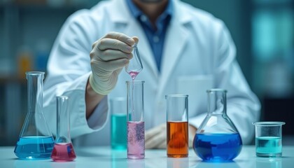 Fototapeta premium Experimenting with Science A Chemist at Work