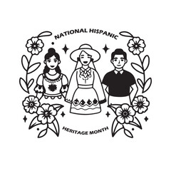 vector illustration celebrating National Hispanic Heritage Month.
