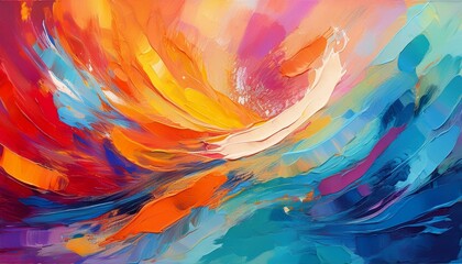Abstract Painting With Bold Brushstrokes in Vibrant Colors