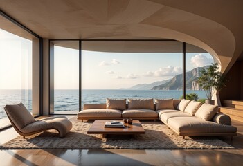 Fototapeta premium living room with a sea view